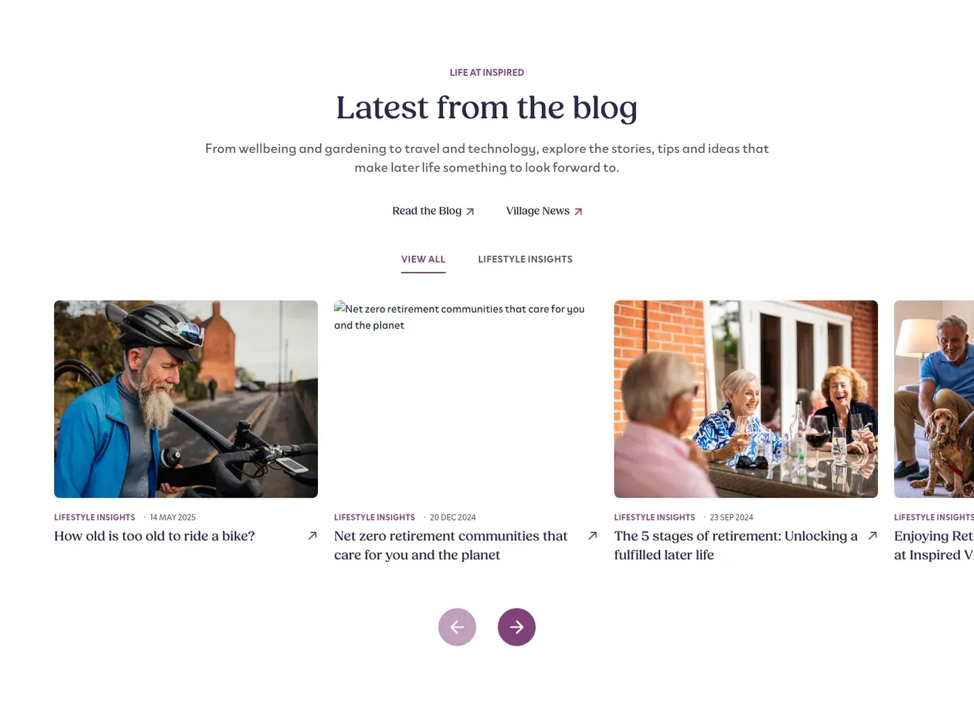 Blog carousel component preview