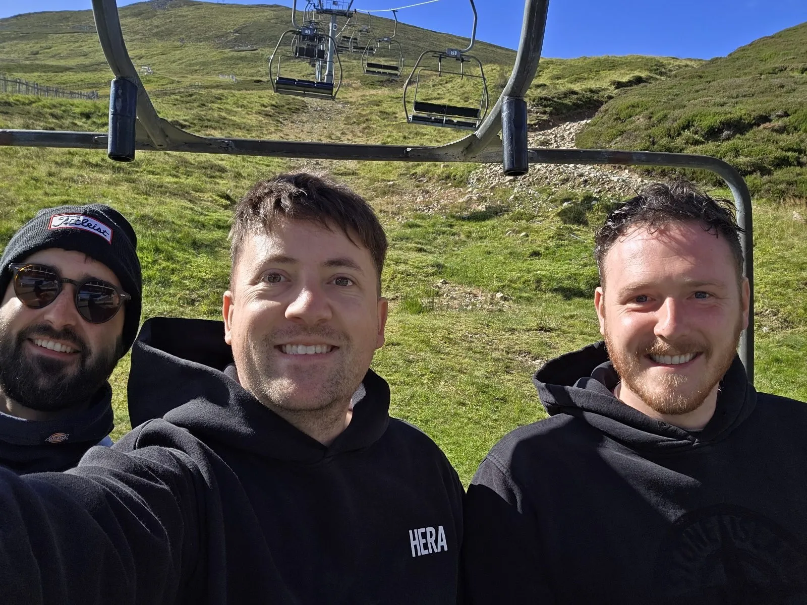 Team selfie on the Glenshee chairlift