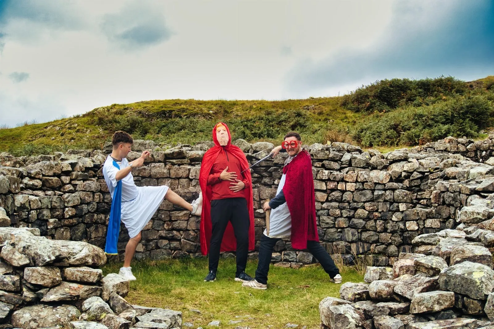 The team dressed as Romans at Hardknott Roman Fort