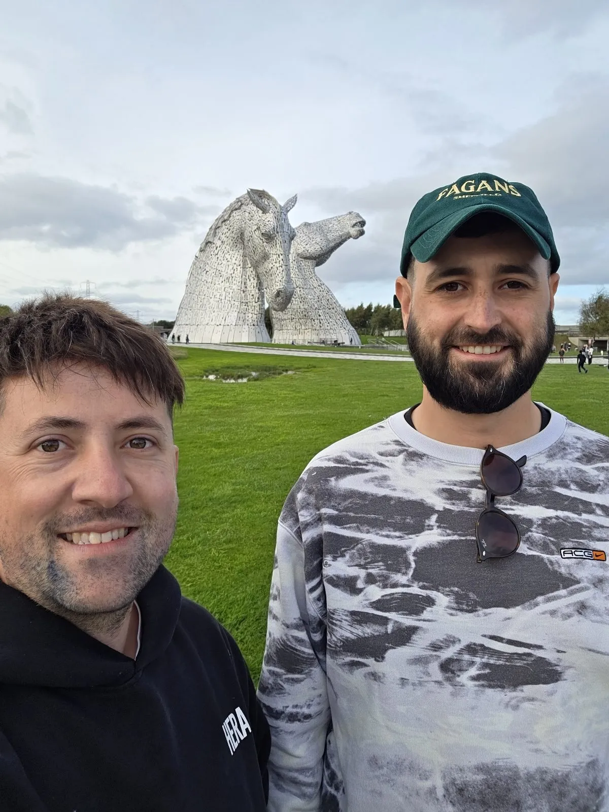 Selfie in front of the Kelpies sculptures