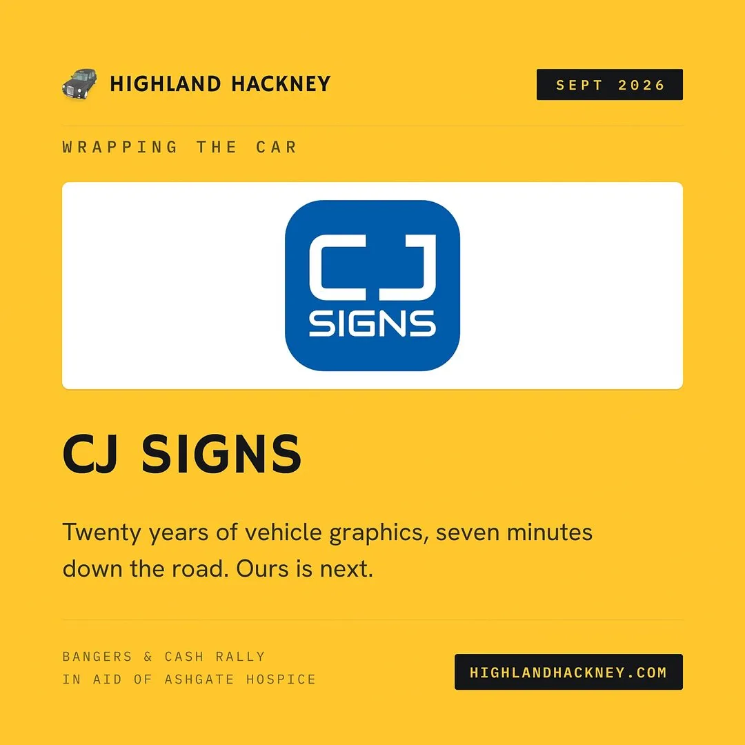 Yellow sponsor thank-you post for CJ Signs