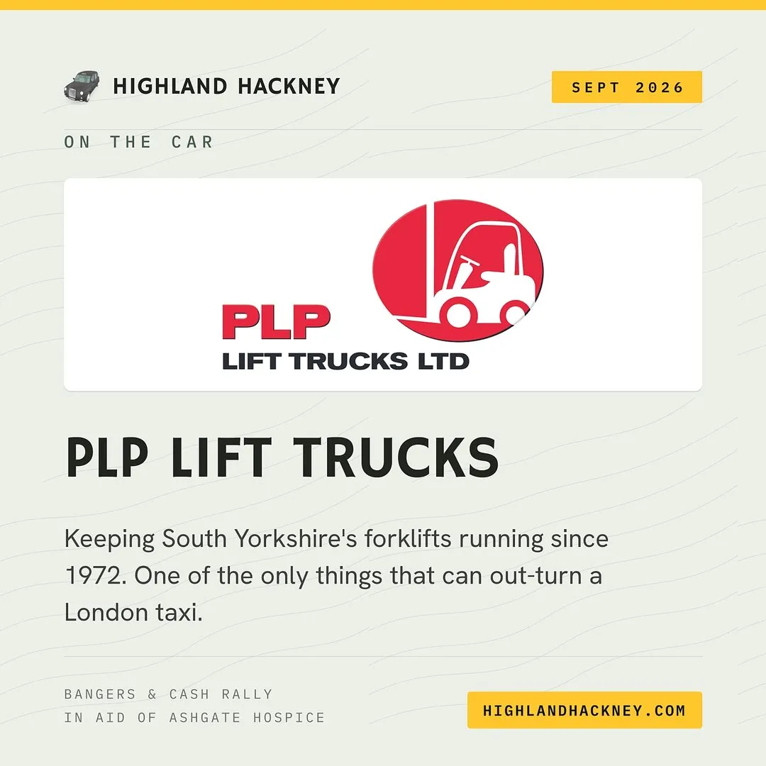 Yellow sponsor thank-you post for PLP Lift Trucks