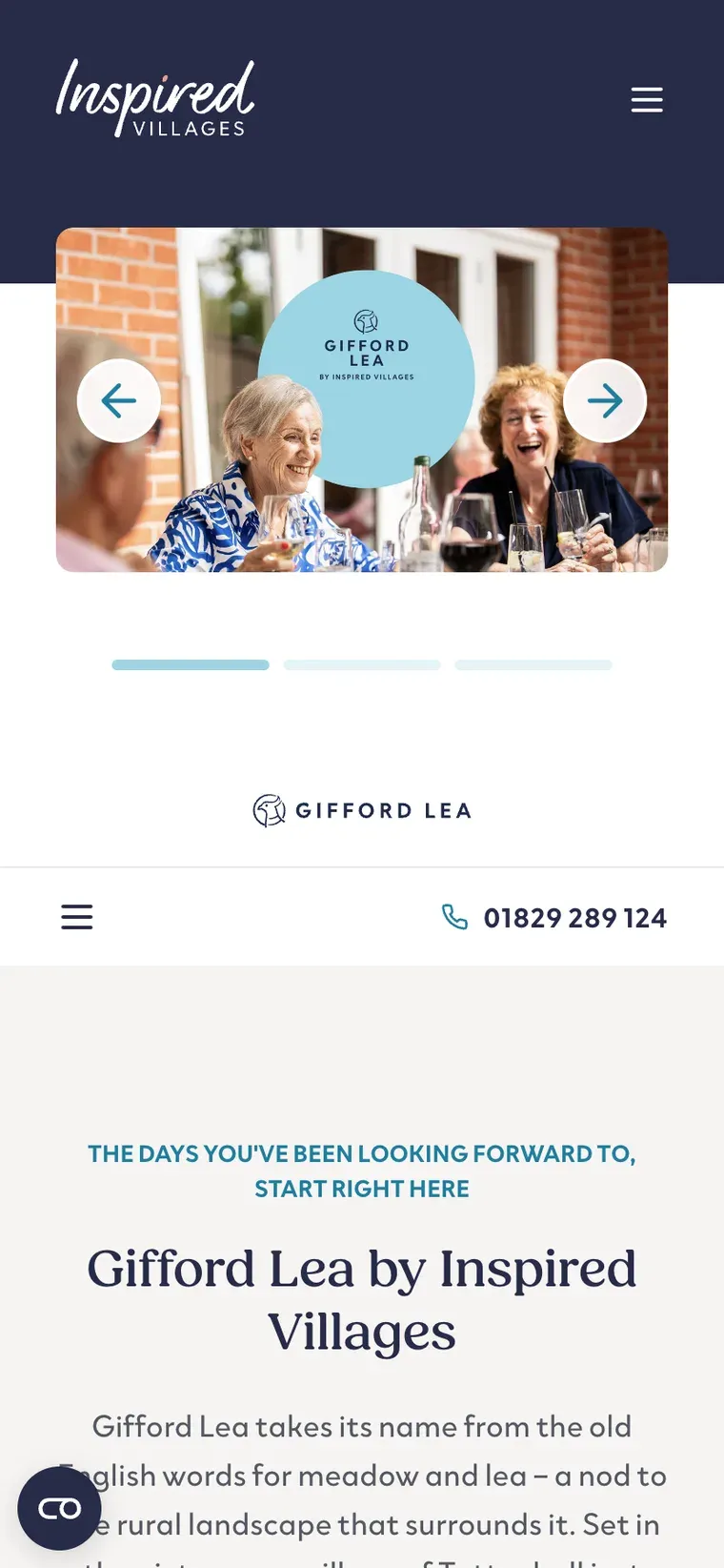 A village page on mobile