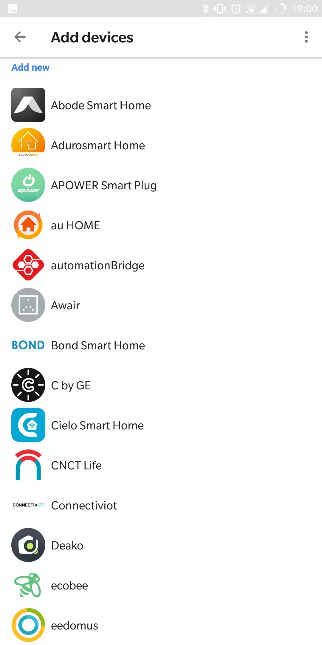 Google home app services list